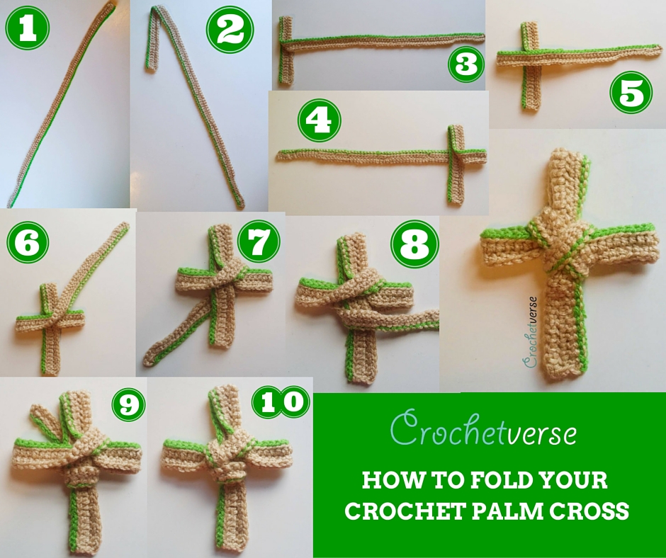 How to fold your crochet palm cross. Crochetverse