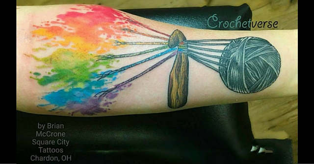 Crochet Tattoo- Dark Side of the Moon, meet Crochet.