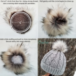 Cut a 4_ circle from faux fur. Using strong thread, sew a running stitch around the perimeter.