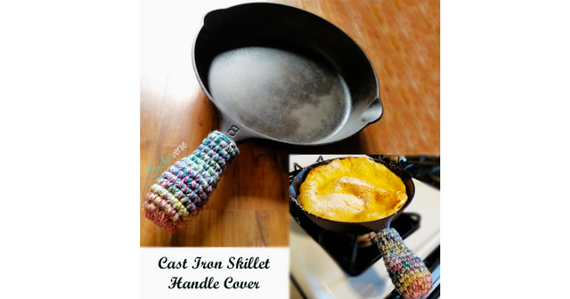 Cast-iron Handle Cover - Yarndrasil - Free Crochet Pattern