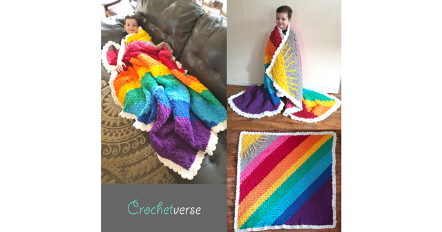 Sunshine on a Cloudy Day C2C “Calming Blanket” Free Crochet Afghan Pattern!