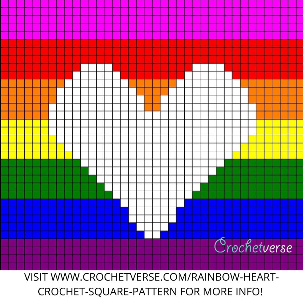 Free Rainbow Heart Crochet Square Pattern | Crochetverse